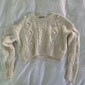 Urban Outfitters Knitted Cropped Cream Sweater